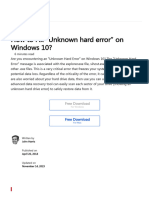 How To Fix "Unknown Hard Error" On Windows 10