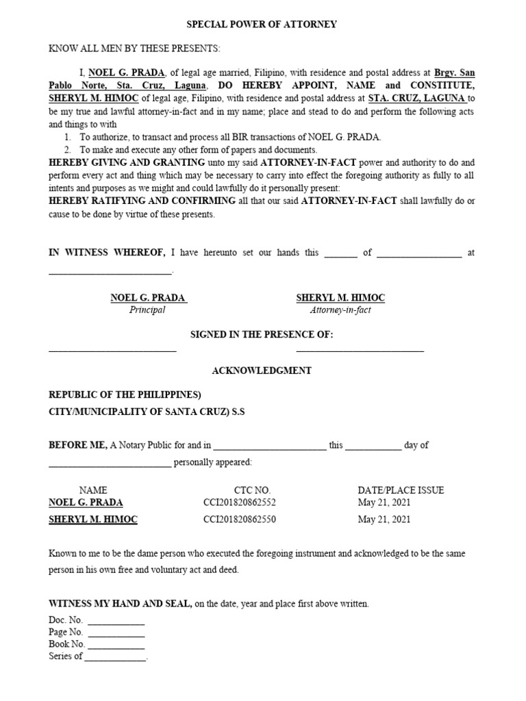 Attorney in Fact PDF