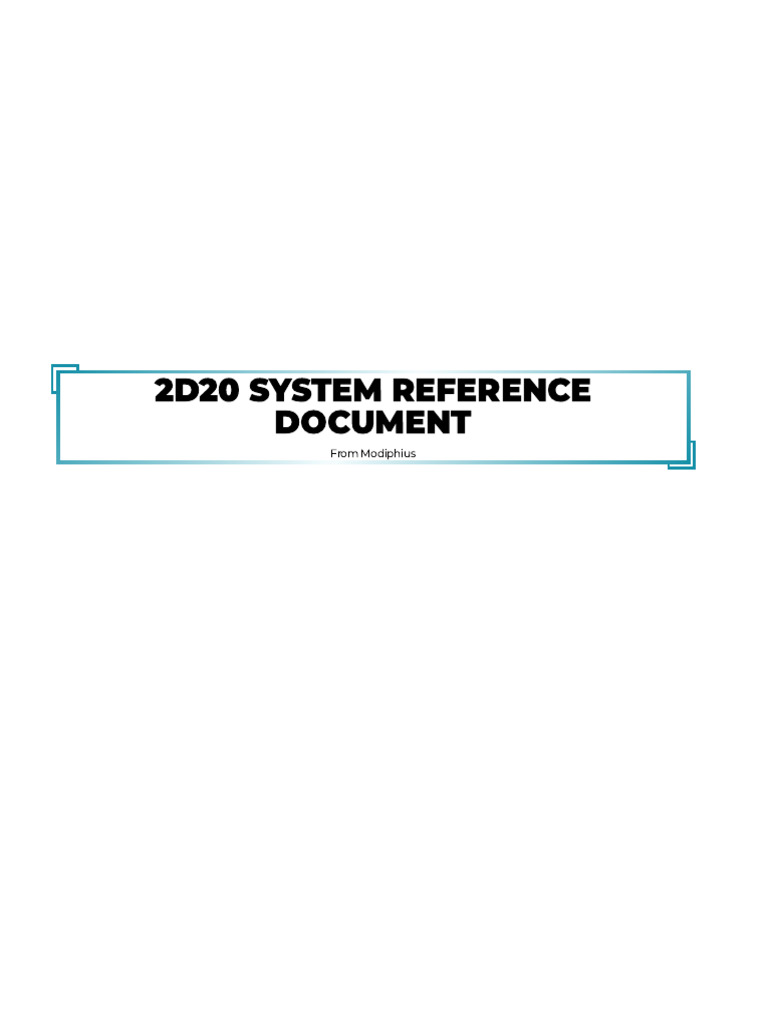 2D20 System Reference Guide | PDF | Dice | Gaming