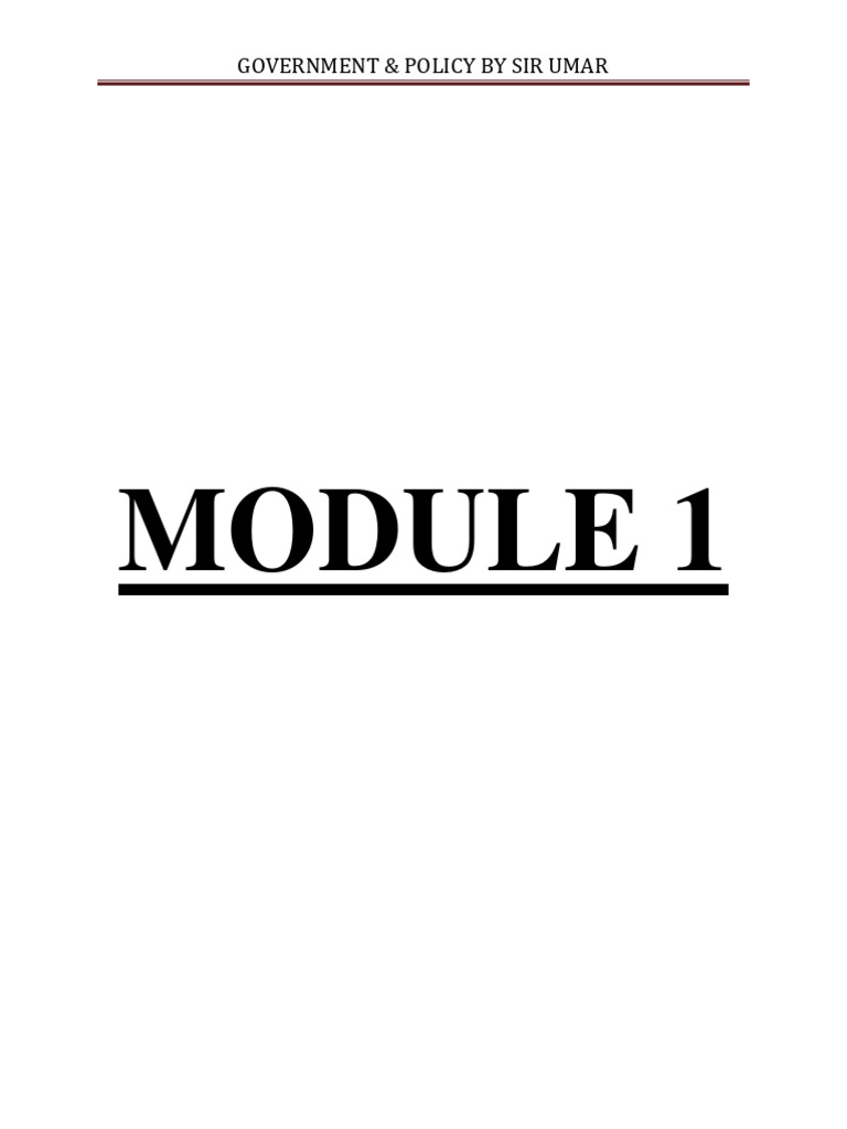 Government Policy Notes Module 1 2 PDF Natural Law Gender Studies