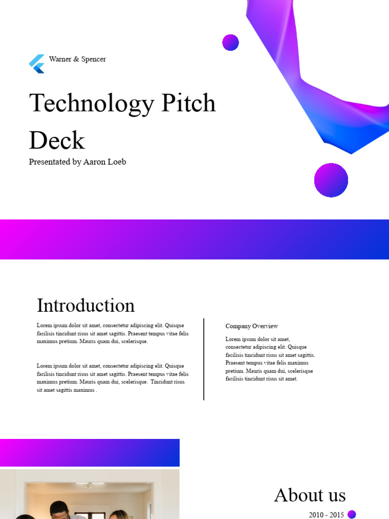 Technology Pitch Deck Overview | PDF | Games & Activities