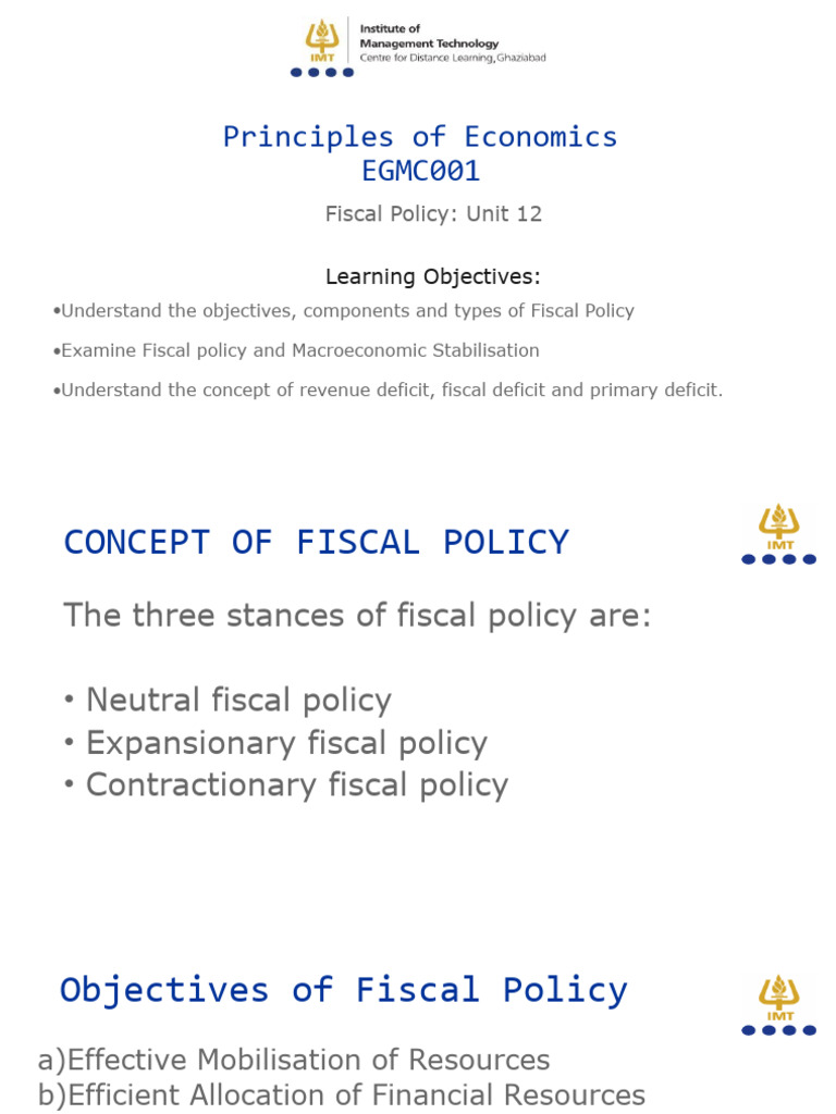 Unit 12 Fiscal Policy PDF