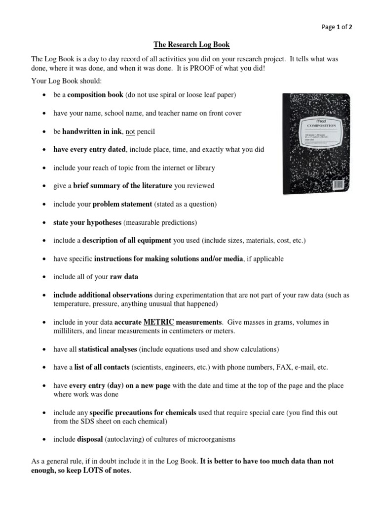 The Research Log Book | PDF