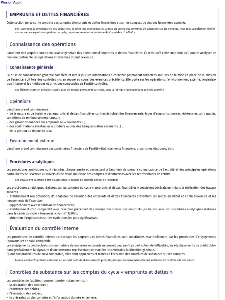 Emprunts et dettes financières PDF