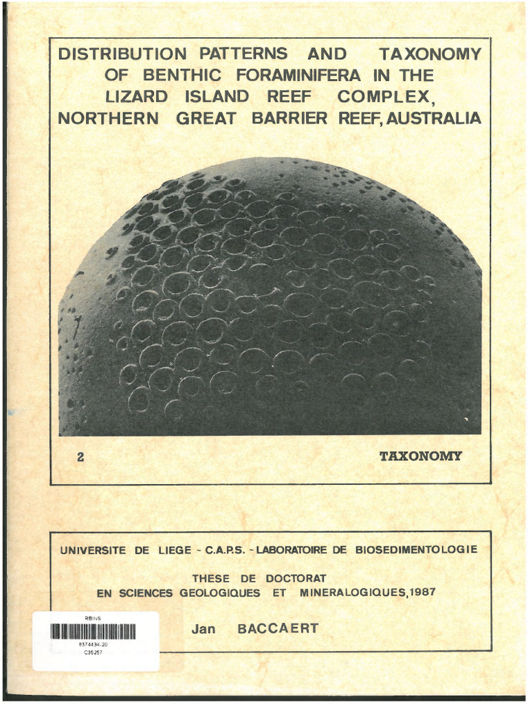 Distribution Patterns and Taxonomy of Benthic Foraminifera in The ...