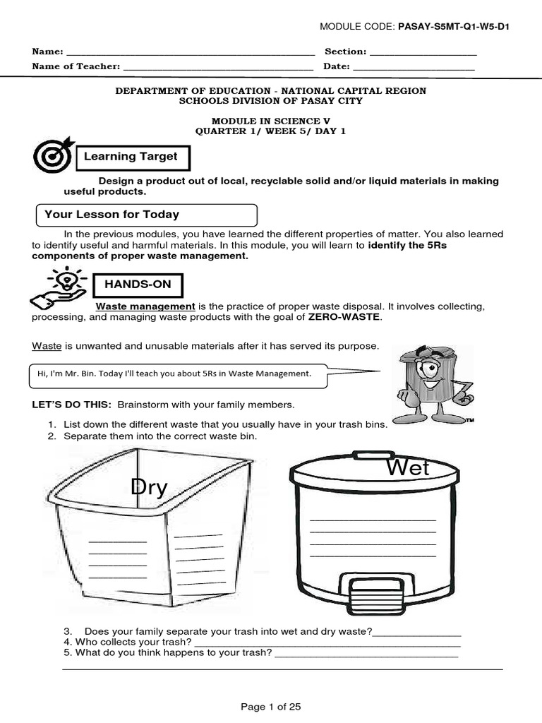 Understanding the 5Rs of Waste Management | PDF | Career & Growth ...