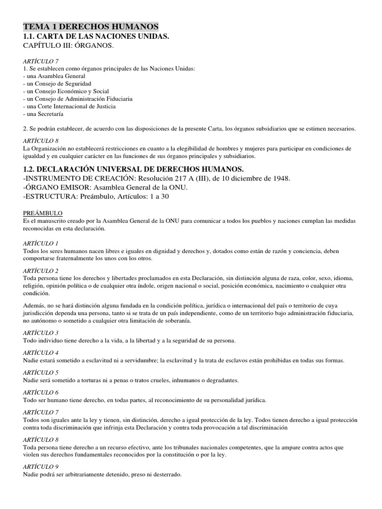 Tema 1 Derechos Humanos | PDF | Justicia | Crimen y violencia