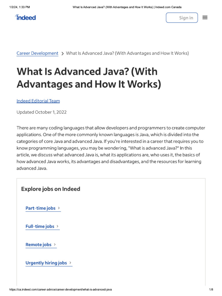 Introduction To Adv Java | PDF