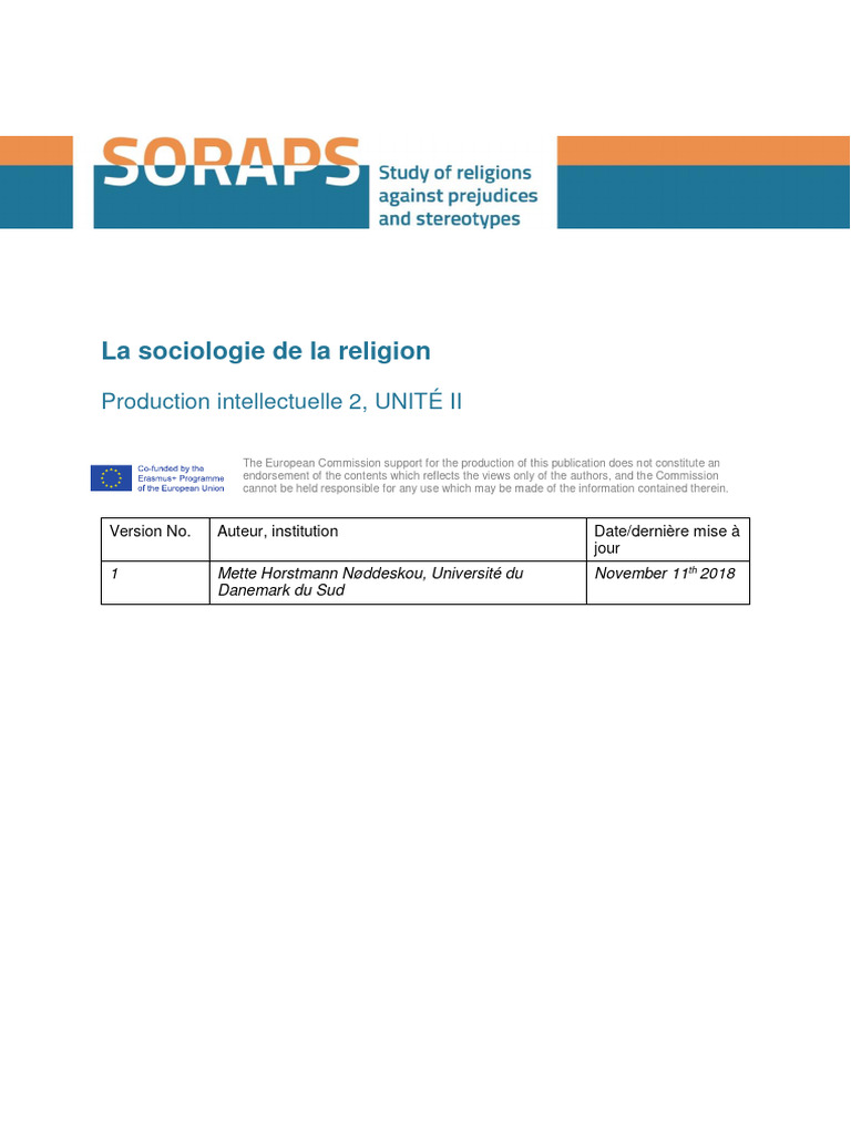 Sociologie de la religion et ses enjeux | PDF
