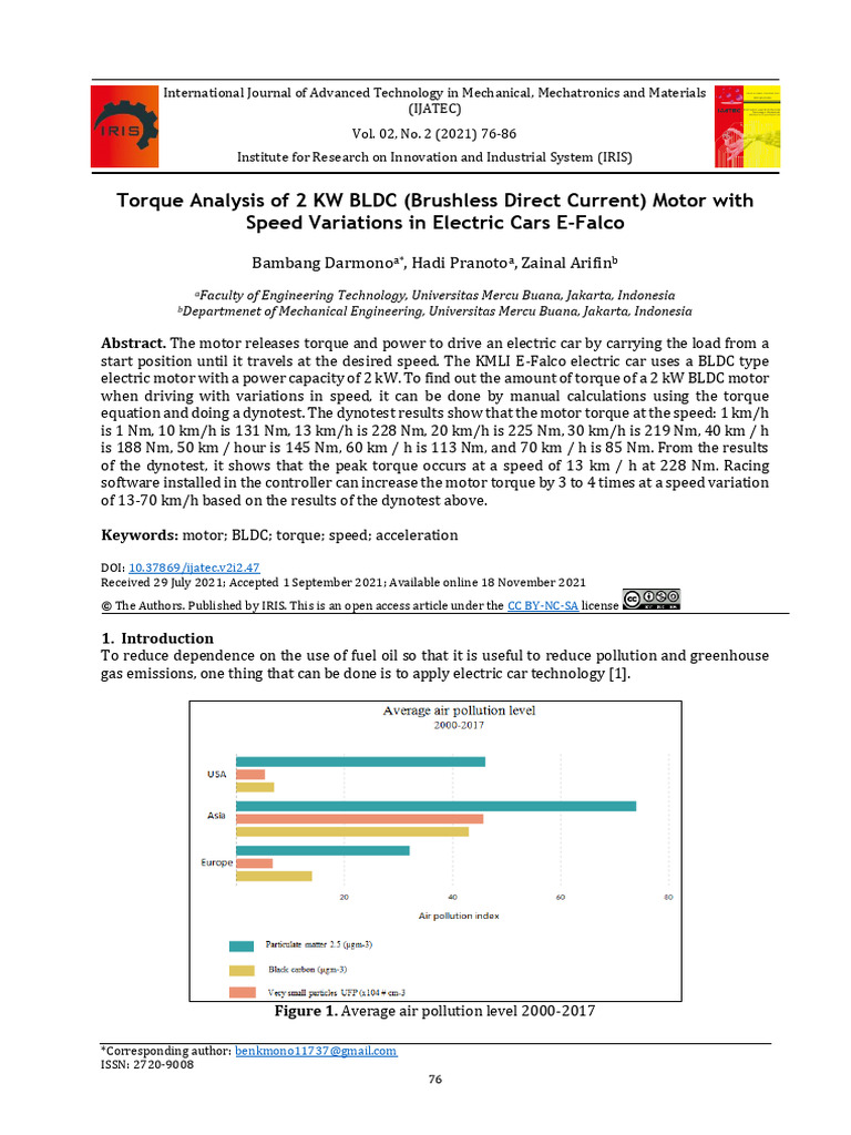 Torque Analysis of 2 kW BLDC Motor | PDF | Electric Motor | Engines