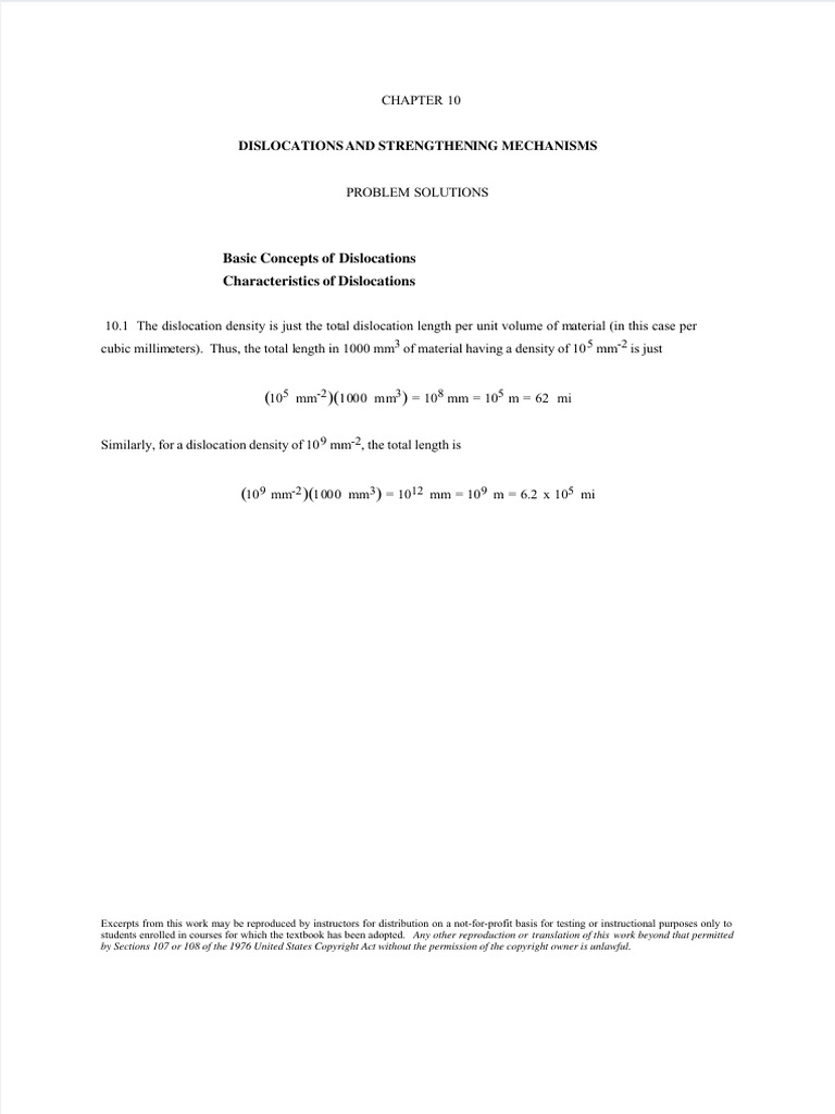 Callister - CHAPTER 10 Dislocation | PDF | Crystal Structure | Dislocation