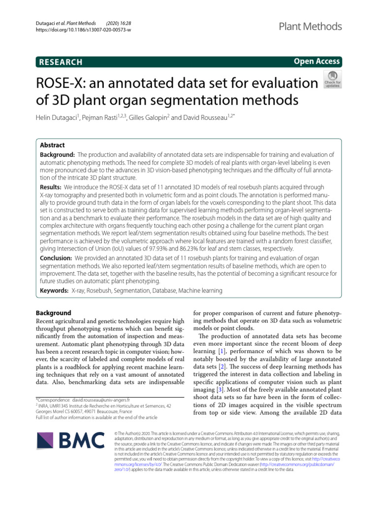 ROSE-X: An Annotated Data Set For Evaluation of 3D Plant Organ ...