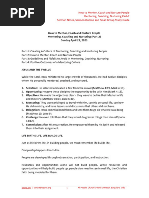How to Mentor Coach and Nurture People Mentoring Coaching Nurturing Part 2 Ps Ashish Raichur