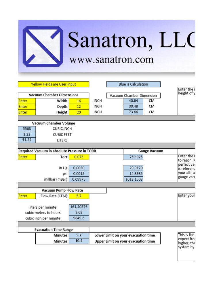 (WWW Vacuum Pump Down Time Calculator PDF
