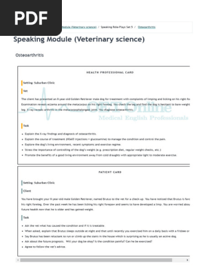 Speaking Module (Veterinary science)_ Osteoarthritis1