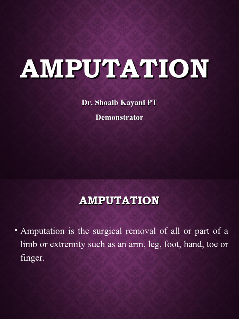 Amputation and Stages PDF