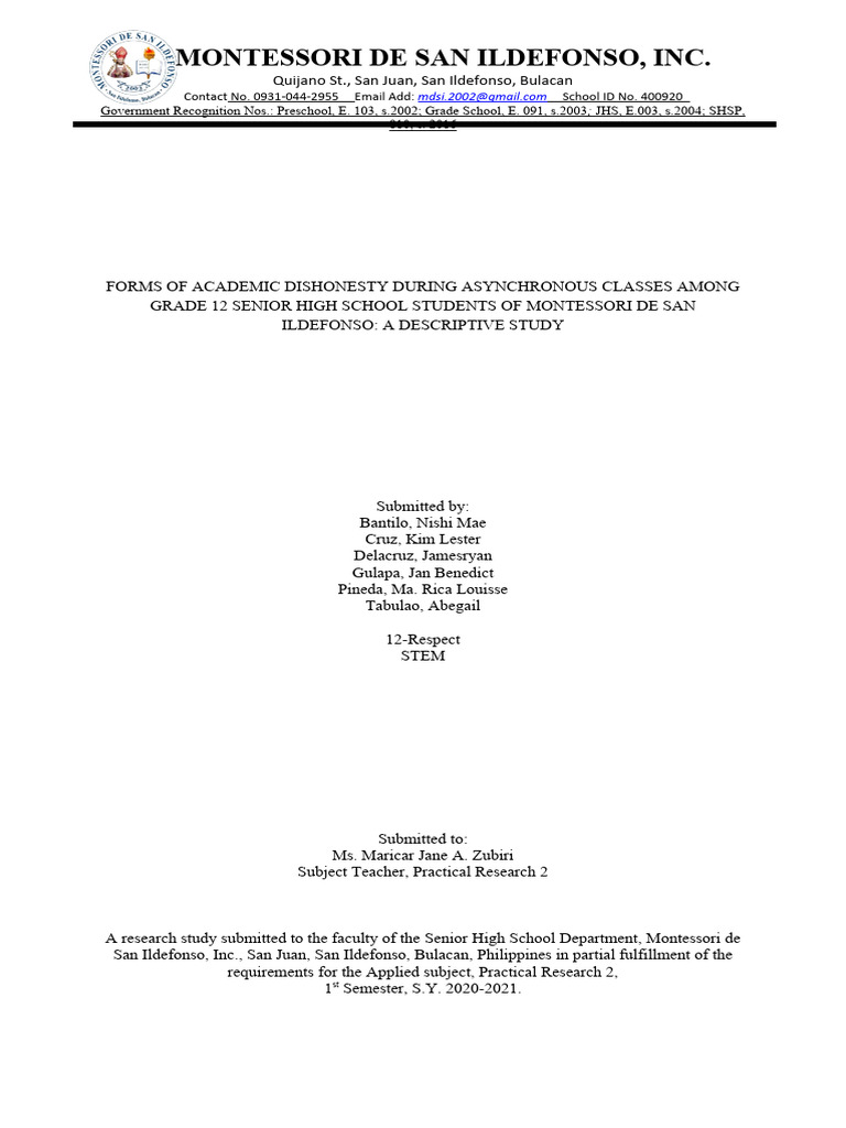 Group 1 12 Respect Stem A Edited Version Chapter 1 Pdf Academic