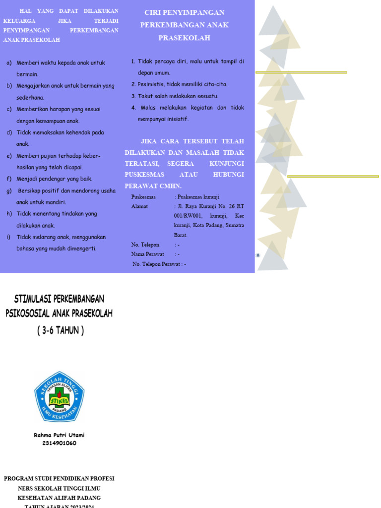 Leaflet Anak Prasekolah Pdf