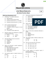 D and F Block Elements Practice Sheet