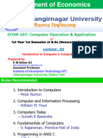 ECON 107 Lecture 02 Introduction To Computer Computer System