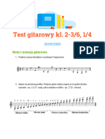 Test Gitarowy 20 - 03 - 2020 Kl. 2-3 c.6, 1 c.4