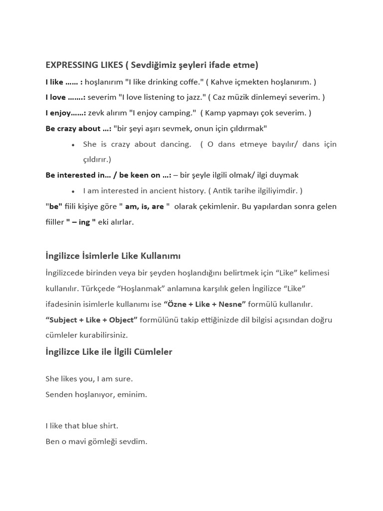 A1 Ders 4 | PDF