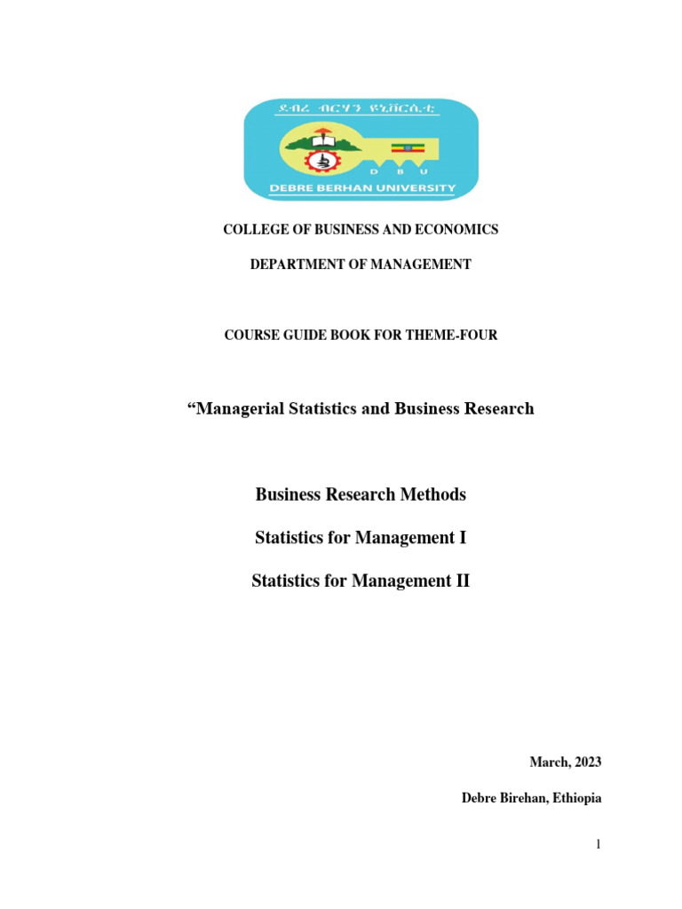 Managerial Statistics & Research Guide | PDF | Statistics | Methodology