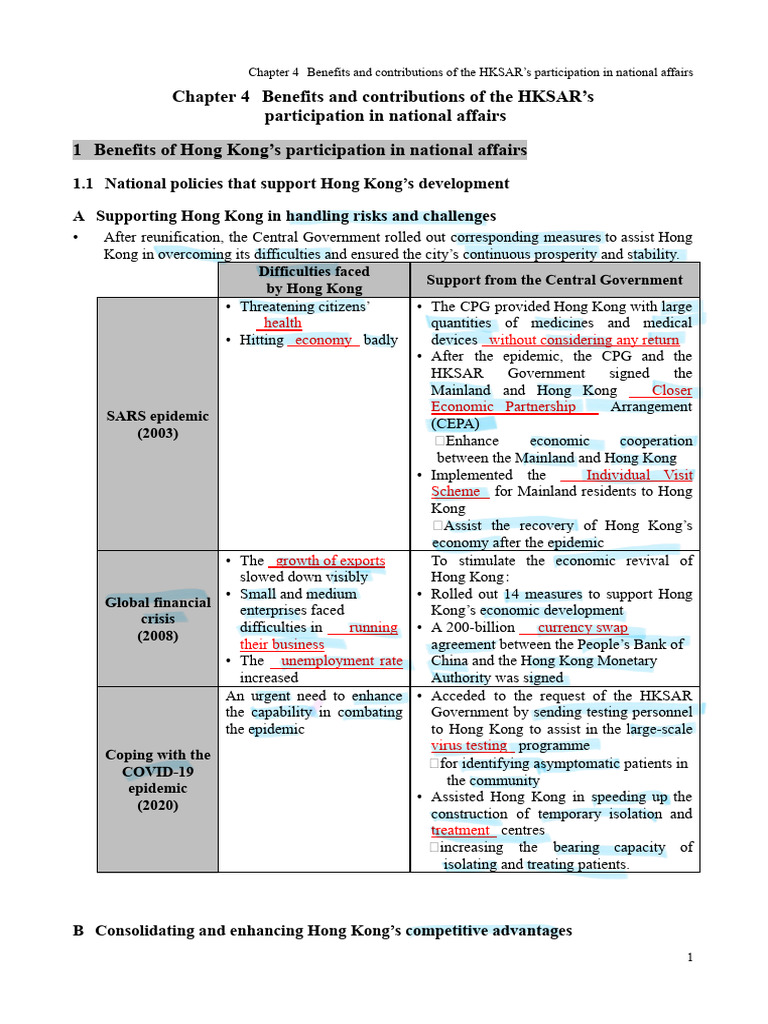 Cs Notes Pdf Hong Kong Economies