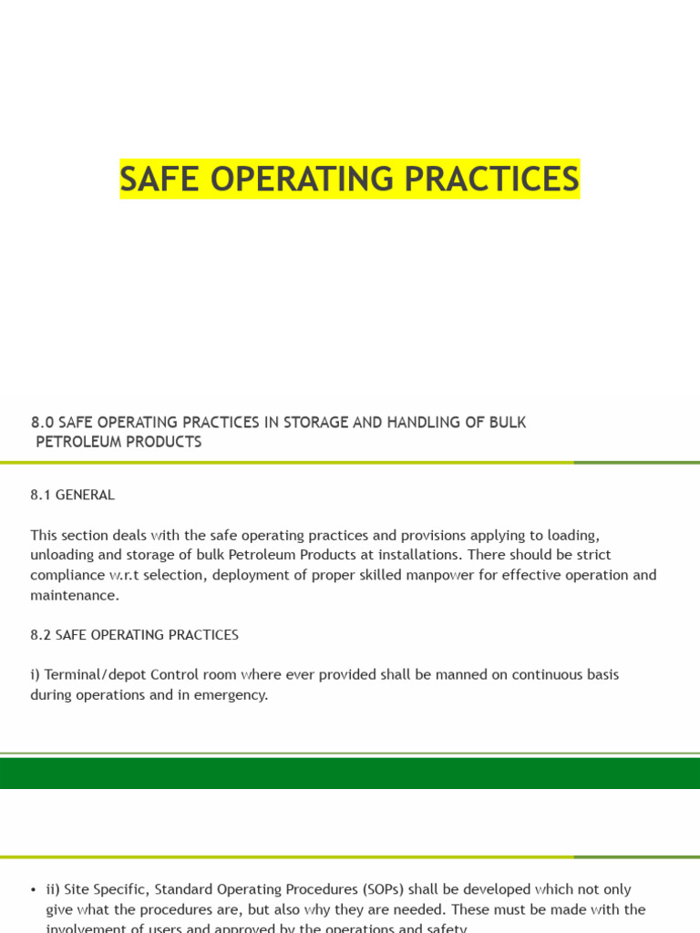 Section 4 Safe Operating Practices Pdf Gasoline Ethanol