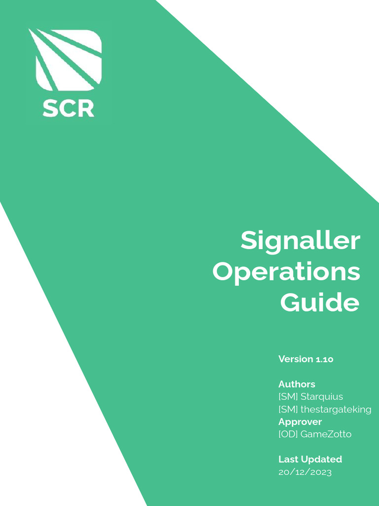 Signaller Operations Guide Overview | PDF