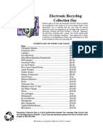Electronic Recycling Collection Day: Sample List of Items and Costs Item Cost