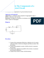 To Assemble The Components of A Given Electrical Circuit