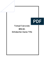 Virtual U MTH 101 Intro Course