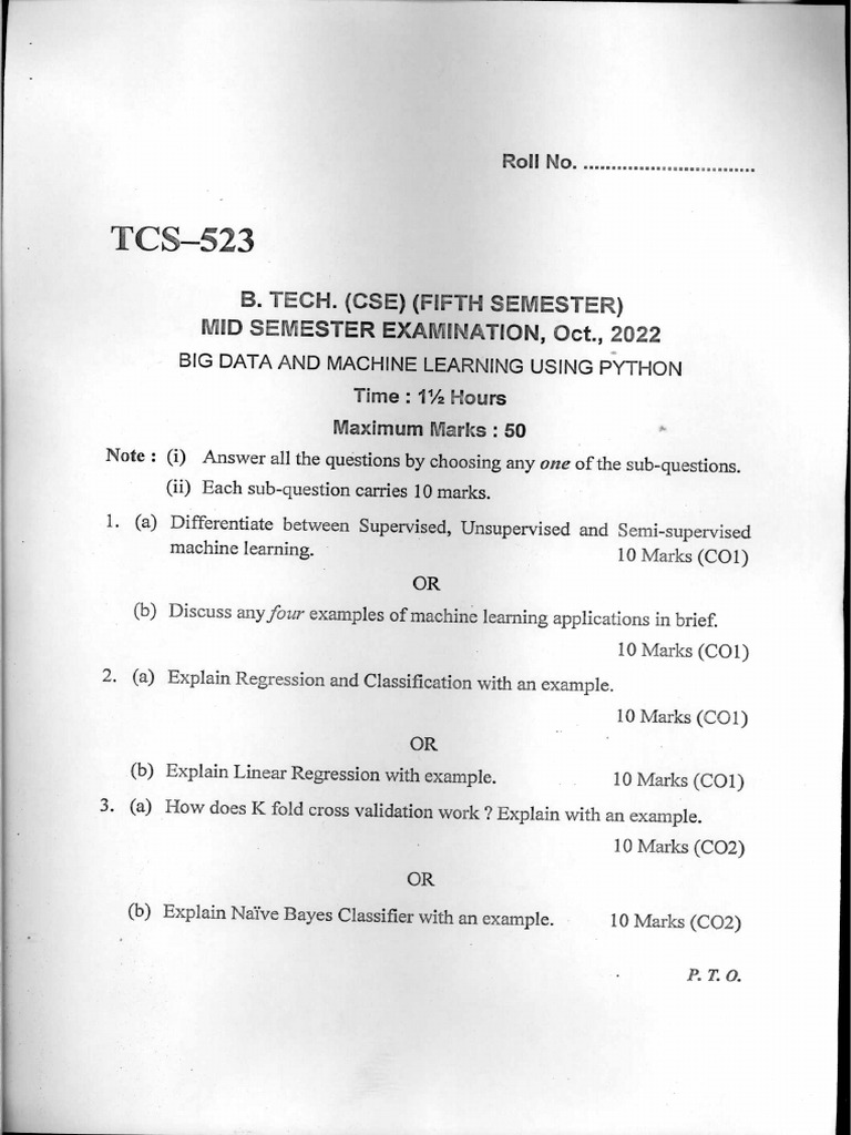 TCS-523 Big Data and Machine Learning Using Python | PDF