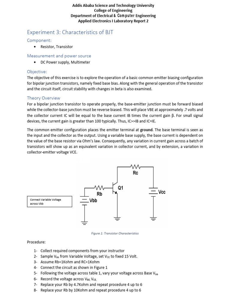 Lab 2 BJT Char & DC Biasing PDF