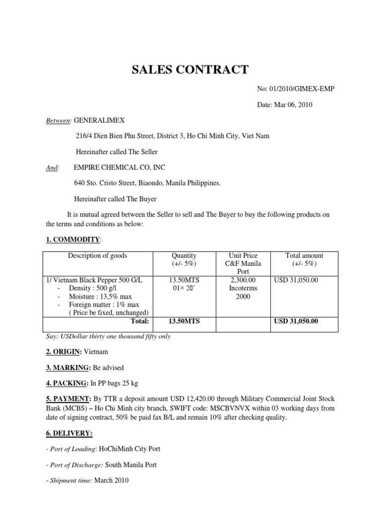 Sales Contract PDF