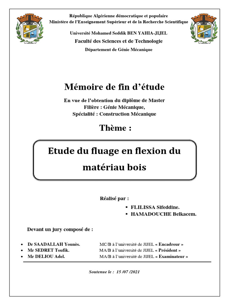 Fluage en flexion du bois | PDF