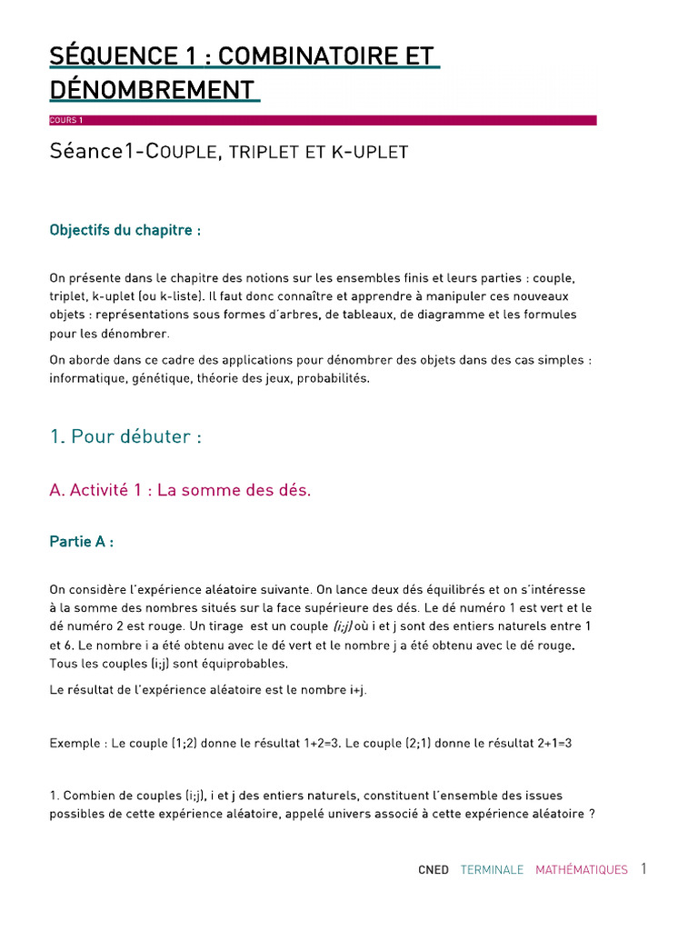 Dénombrement et K-Uplets en Maths | PDF | Ensemble (Mathématiques ...
