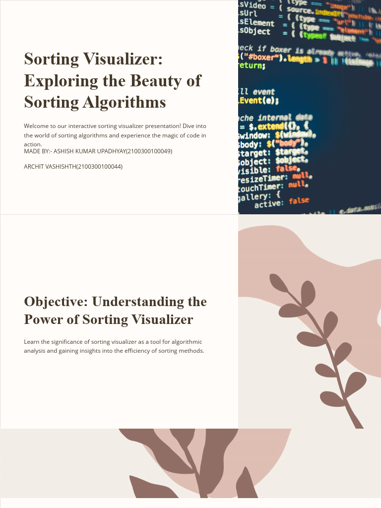 Sorting Visualizer Exploring The Beauty of Sorting Algorithms | PDF ...