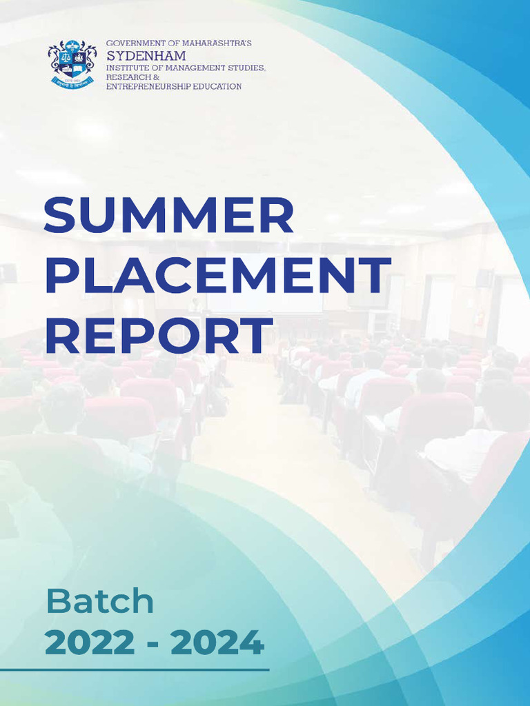 Summer Placement Report 22 24 Pdf Economies Cognition