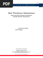 Data Warehouse Maintenance Plan