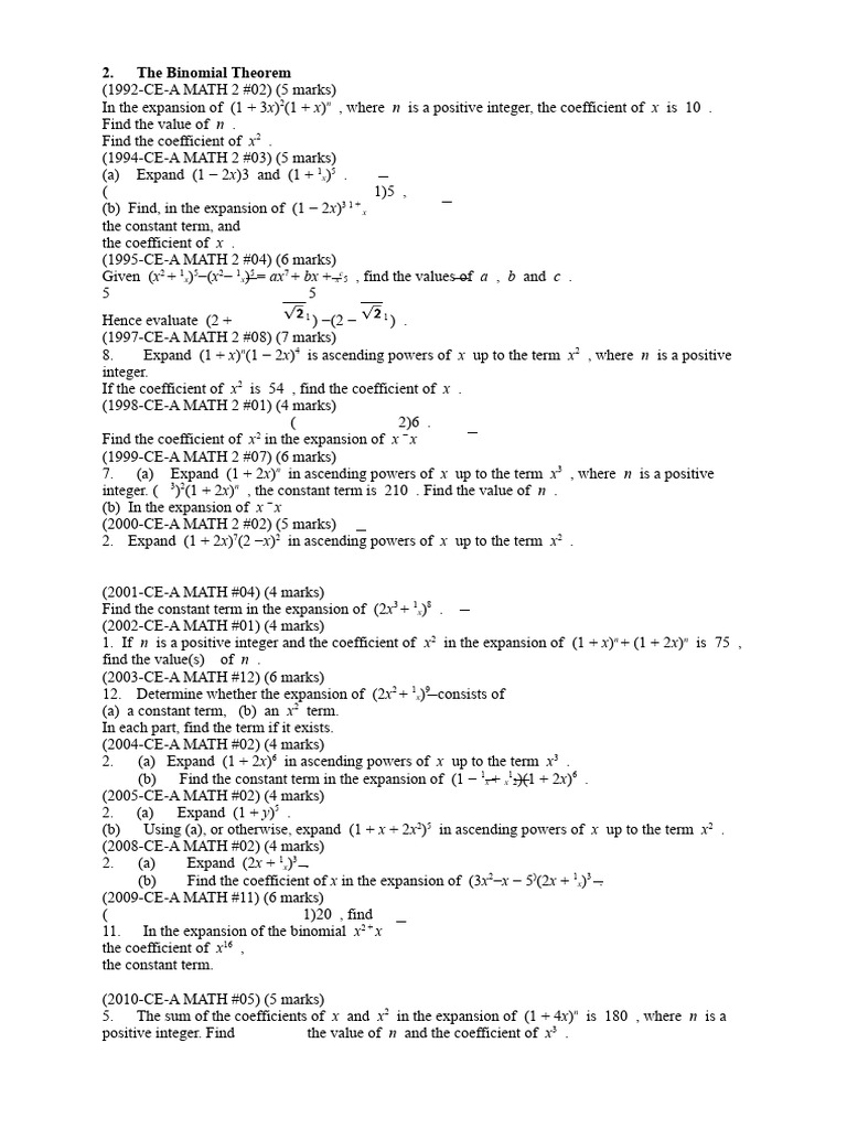 Math M2 Binomial | PDF