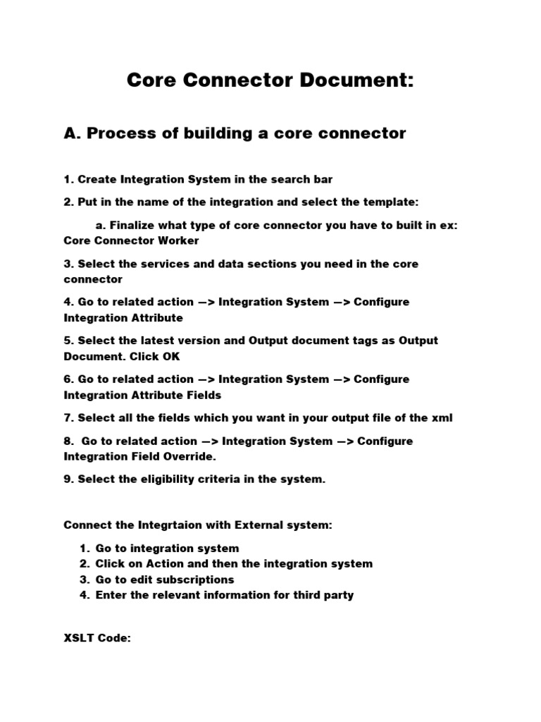 Core Connector Integration PDF