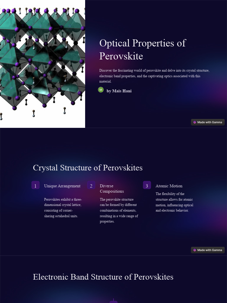 Optical Properties of Perovskite | PDF