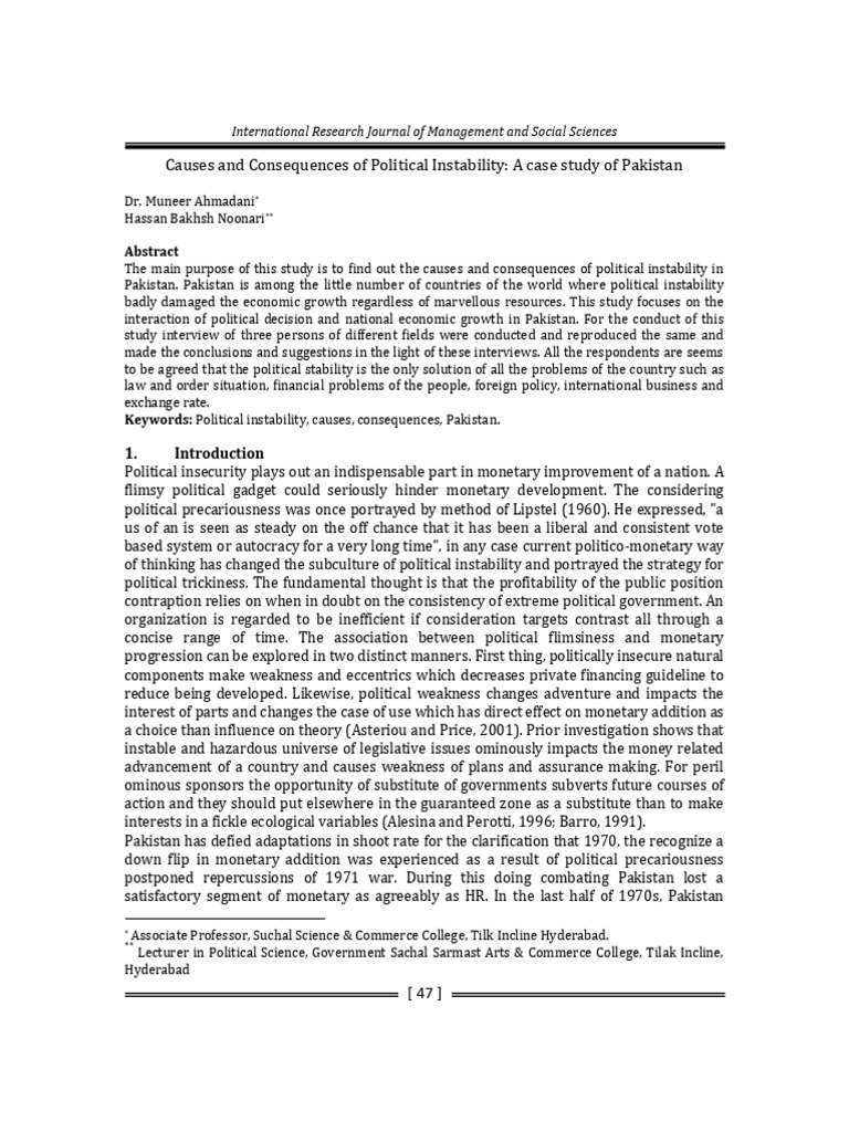 Interview Causes and Consequences of Political Instability A Case Study ...