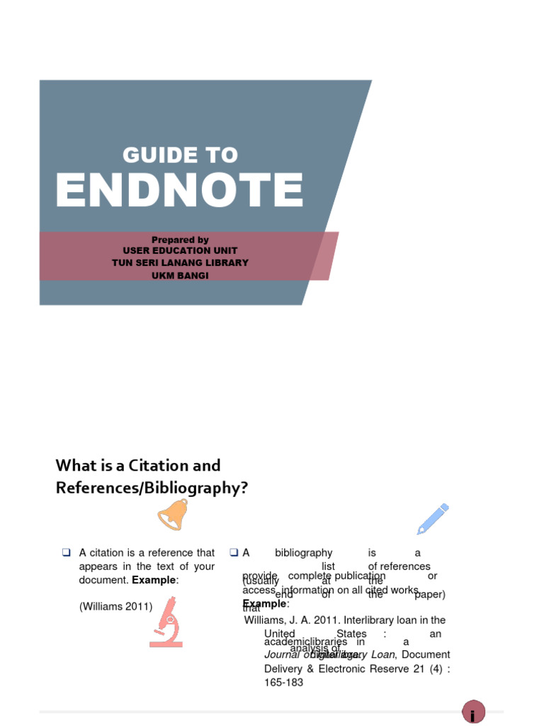 EndNote User Guide for UKM Students | PDF | Citation | Software