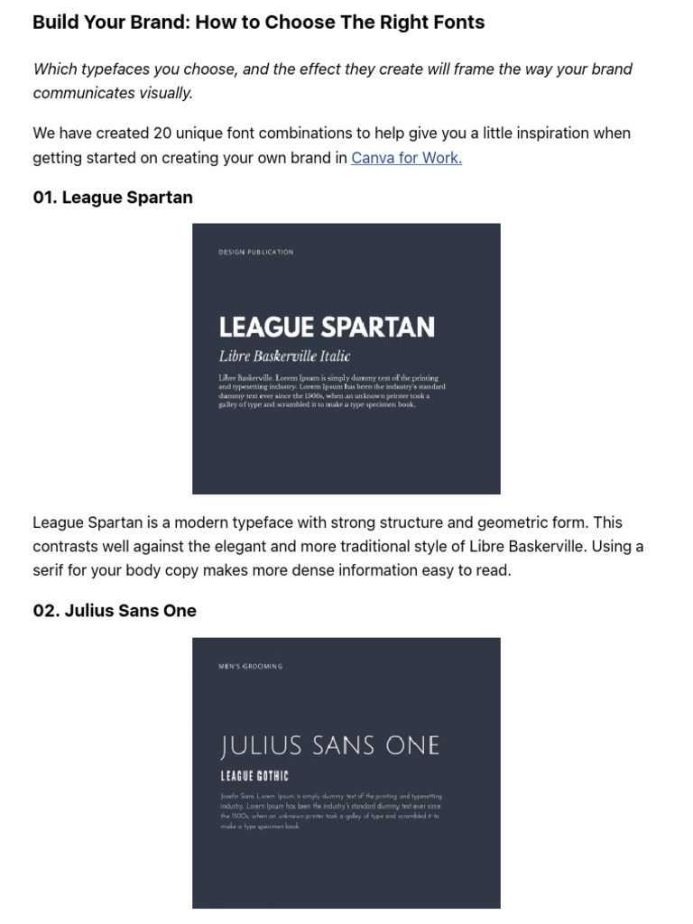 Font Pairing for Brand Identity | PDF | Typefaces | Sans Serif