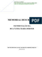 Memorial Descritivo: Pavimentação Da Rua Vanda Maria Derner