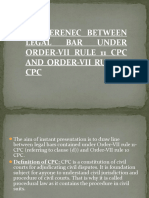 Differenec Between Legal Bar Under Order-Vii Rule 11 CPC and Order-Vii Rule 10 CPC