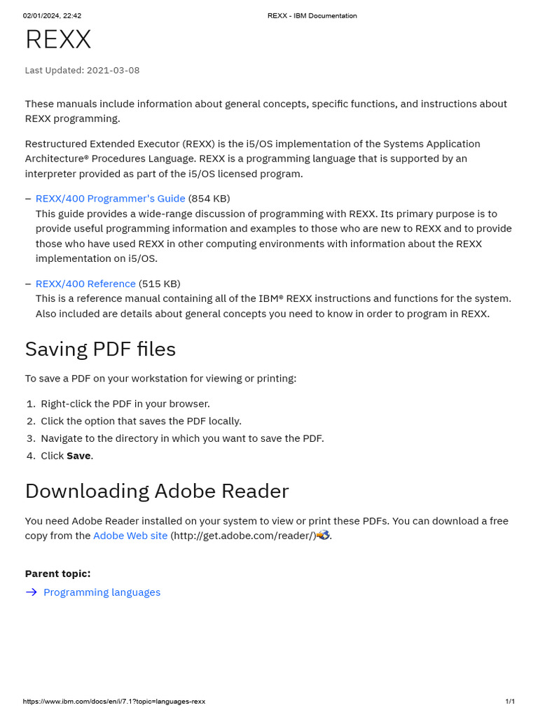 Rexx ibm documentation pdf